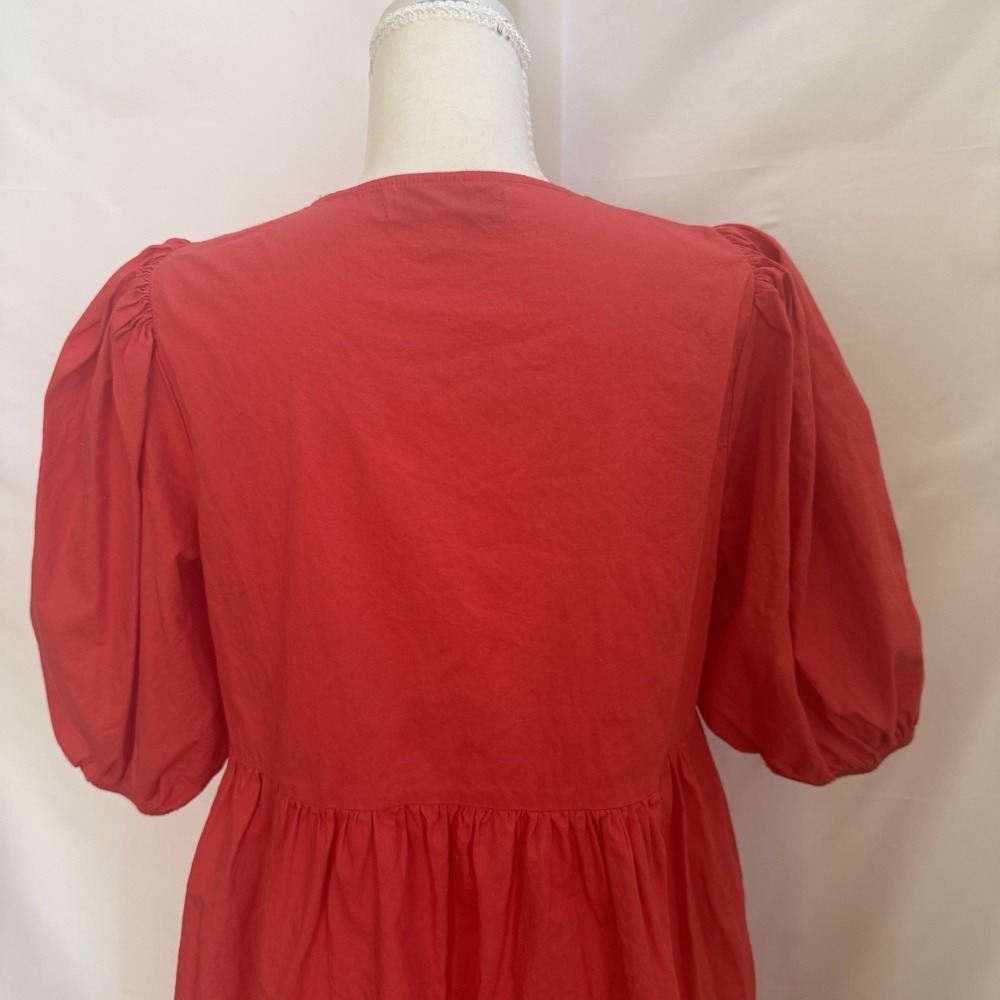 Band of the Free Scarlet red bow mini dress Tie Front Size Medium - Picture 7 of 12